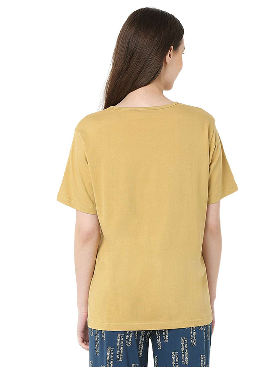 women solid short sleeve regular fit t-shirt - 22088064 - Standard Image - 3