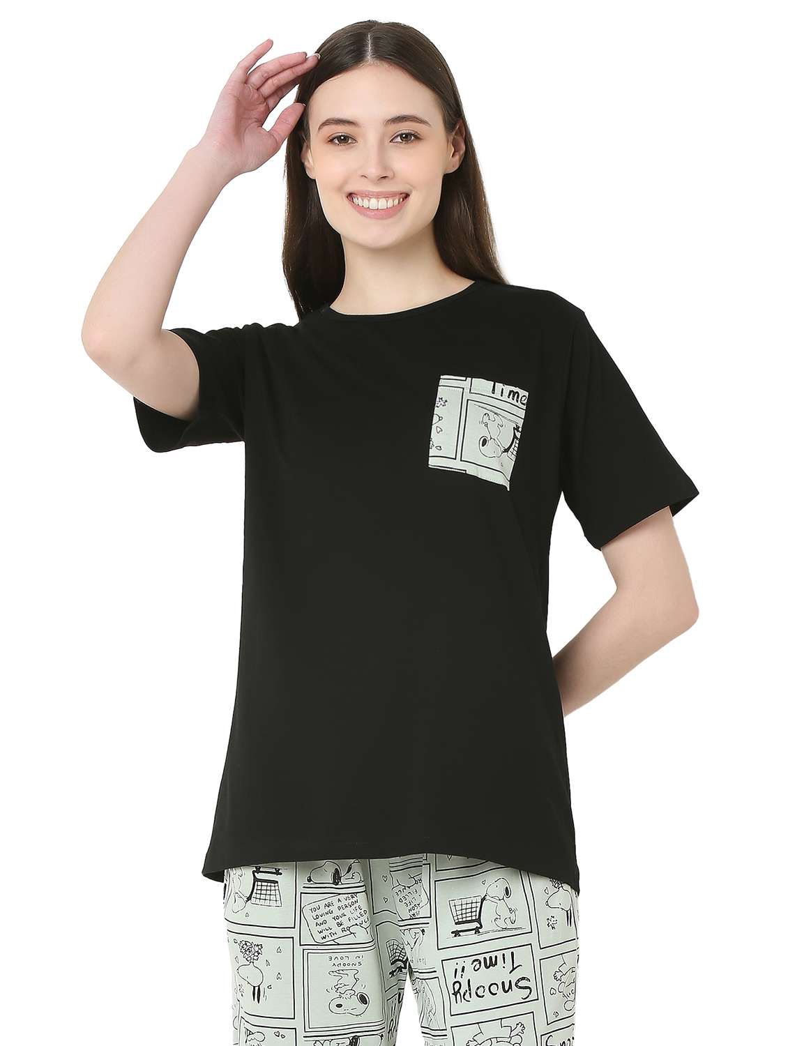 women solid short sleeve regular fit t-shirt - 22088065 - Zoom Image - 0