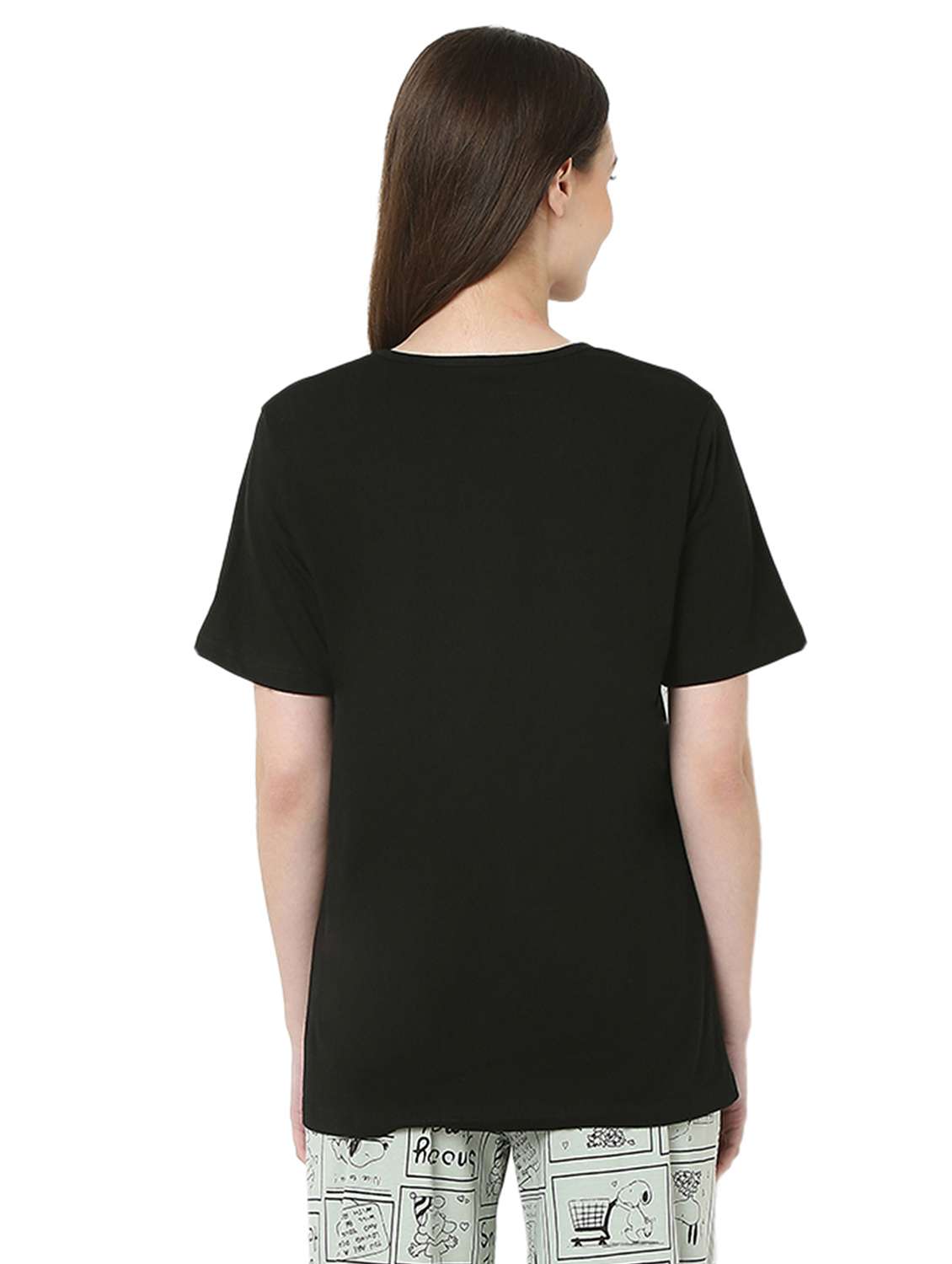 women solid short sleeve regular fit t-shirt - 22088065 - Standard Image - 3