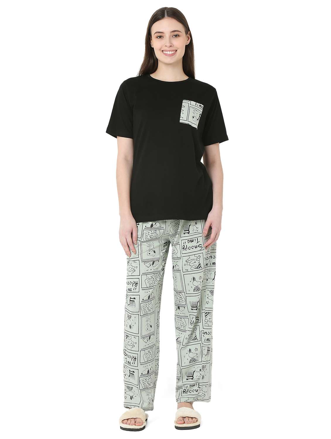 women solid short sleeve regular fit t-shirt - 22088065 - Standard Image - 5