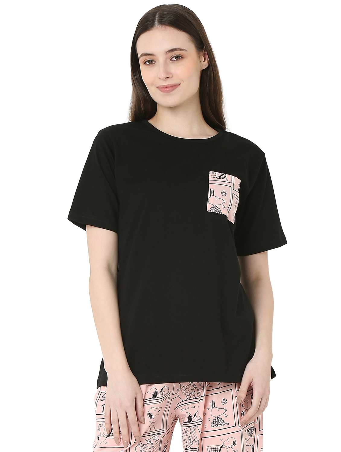 women solid short sleeve regular fit t-shirt