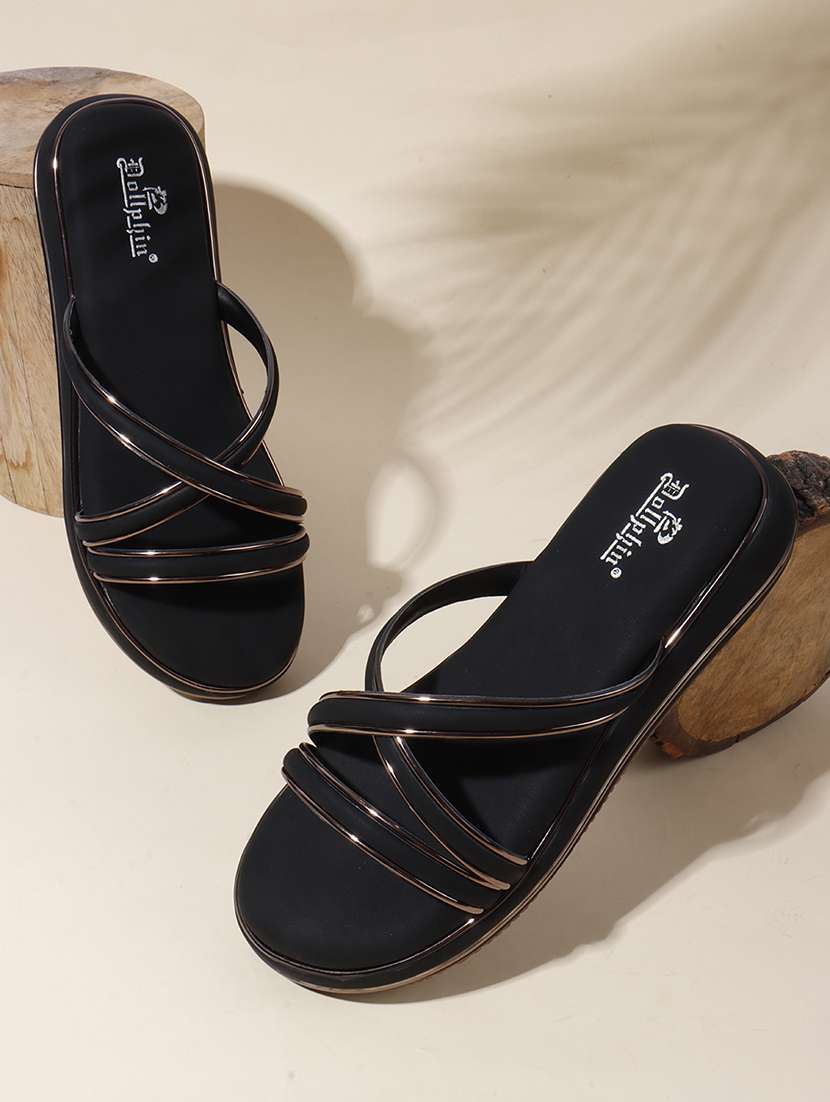 women black slip on flat sandal - 22088068 -  Zoom Image - 0