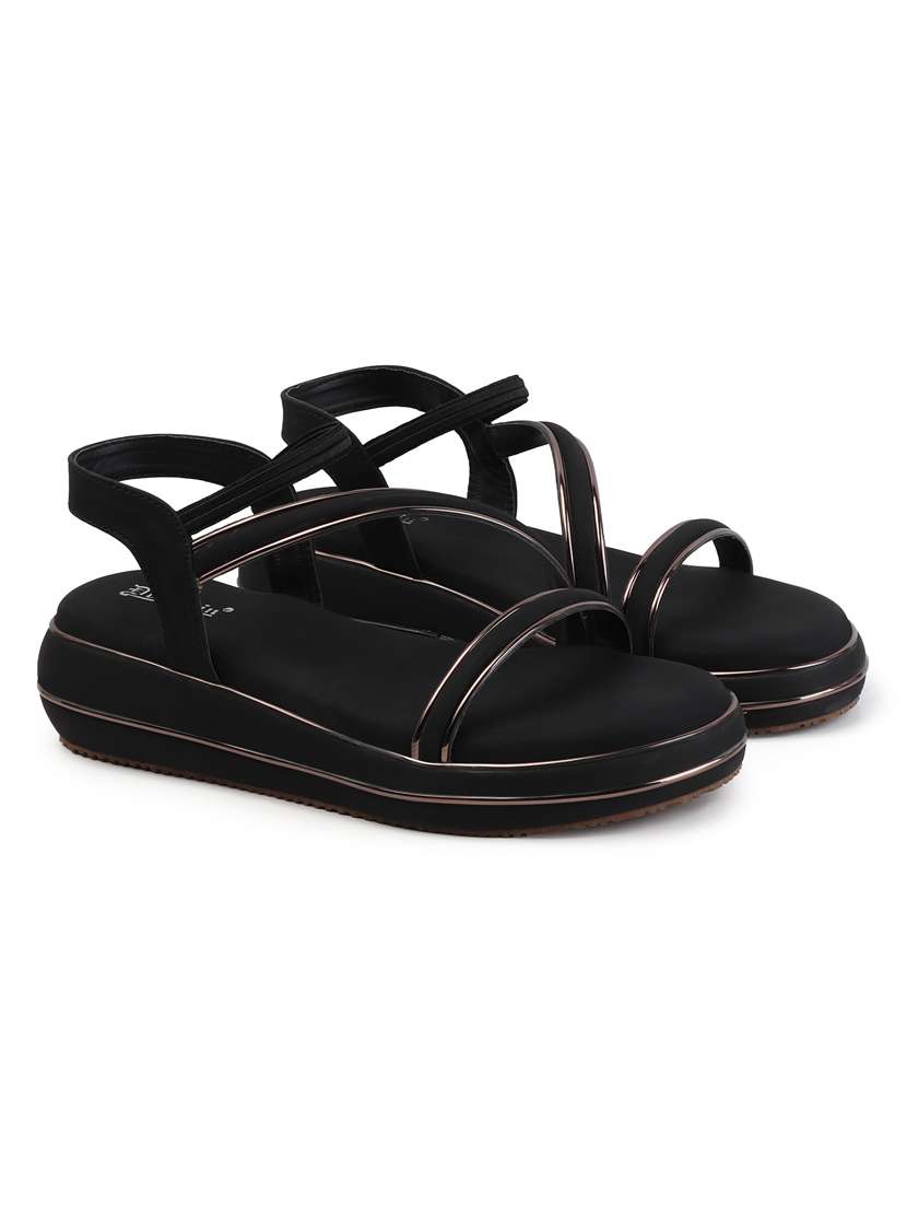 women solid ankle strap flat sandal - 22088074 - Standard Image - 3