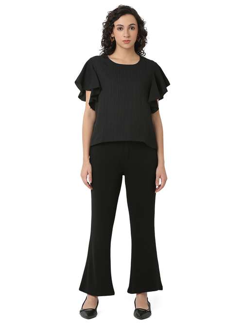 women solid top and trouser co-ord set - 22088091 - Standard Image - 0
