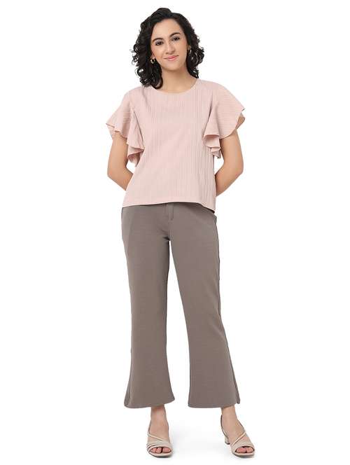 women solid top and trouser co-ord set - 22088092 -  Standard Image - 0