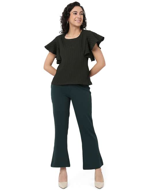 women solid top and trouser co-ord set - 22088094 -  Standard Image - 0