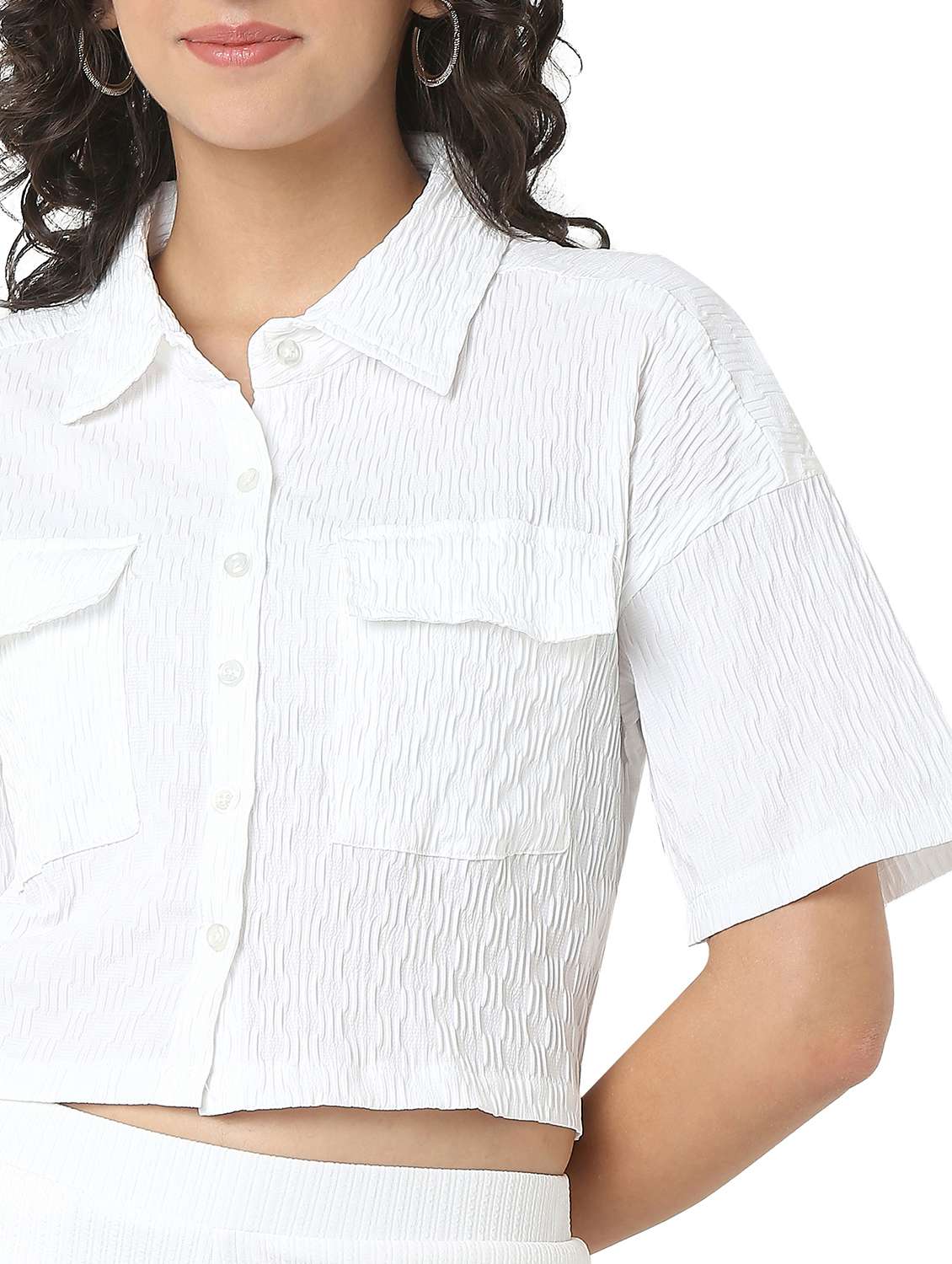 women solid shirt and trouser co-ord set - 22088095 - Standard Image - 5