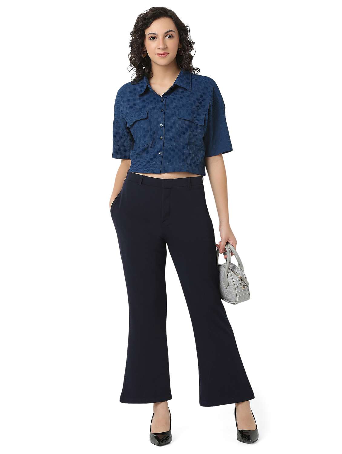 women solid shirt and trouser co-ord set - 22088096 -  Zoom Image - 0