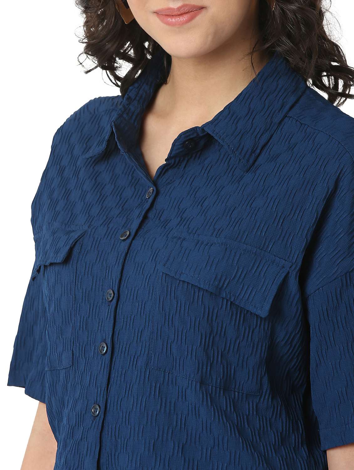 women solid shirt and trouser co-ord set - 22088096 - Standard Image - 5