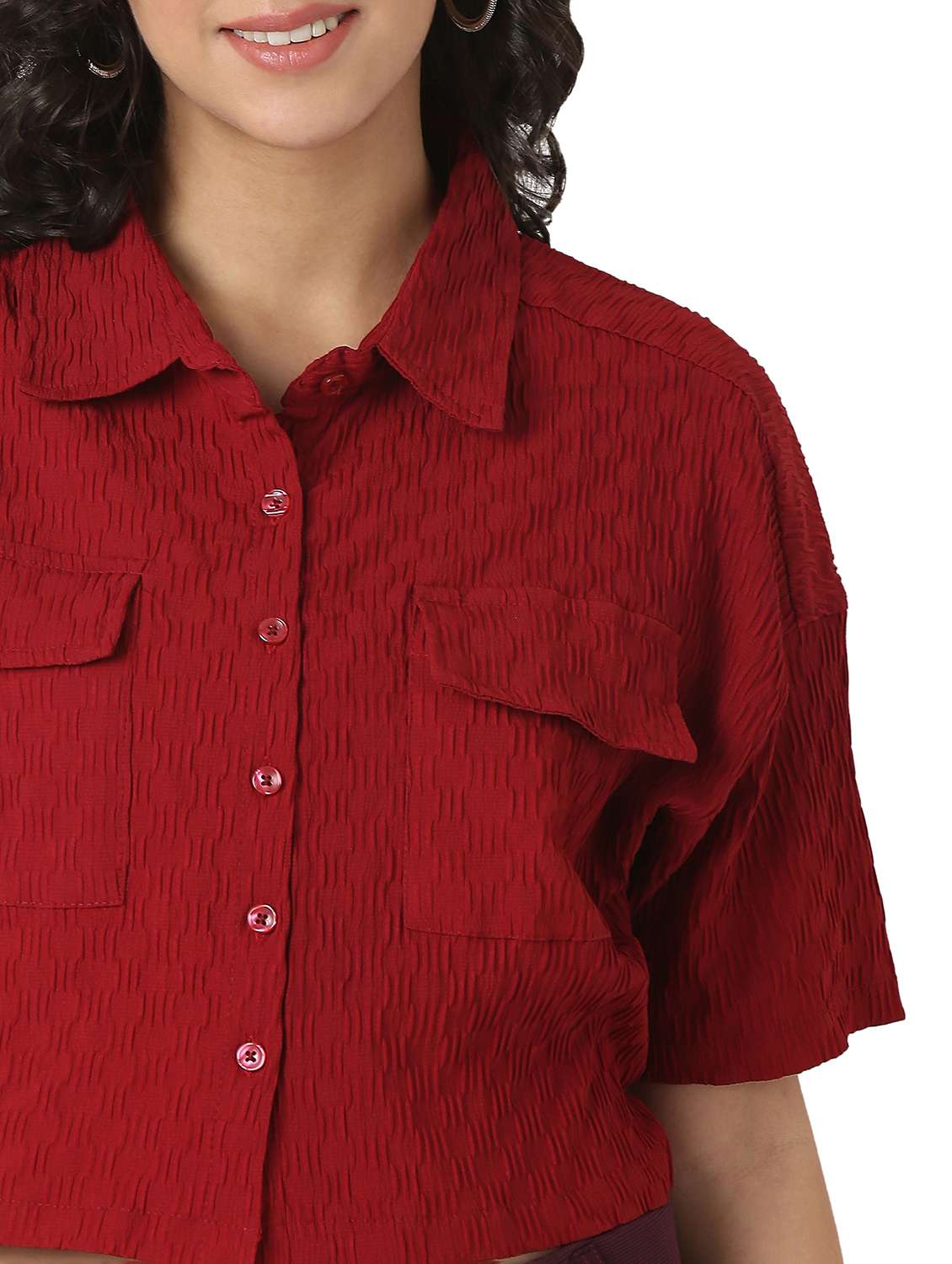 women solid shirt and trouser co-ord set - 22088097 - Standard Image - 5
