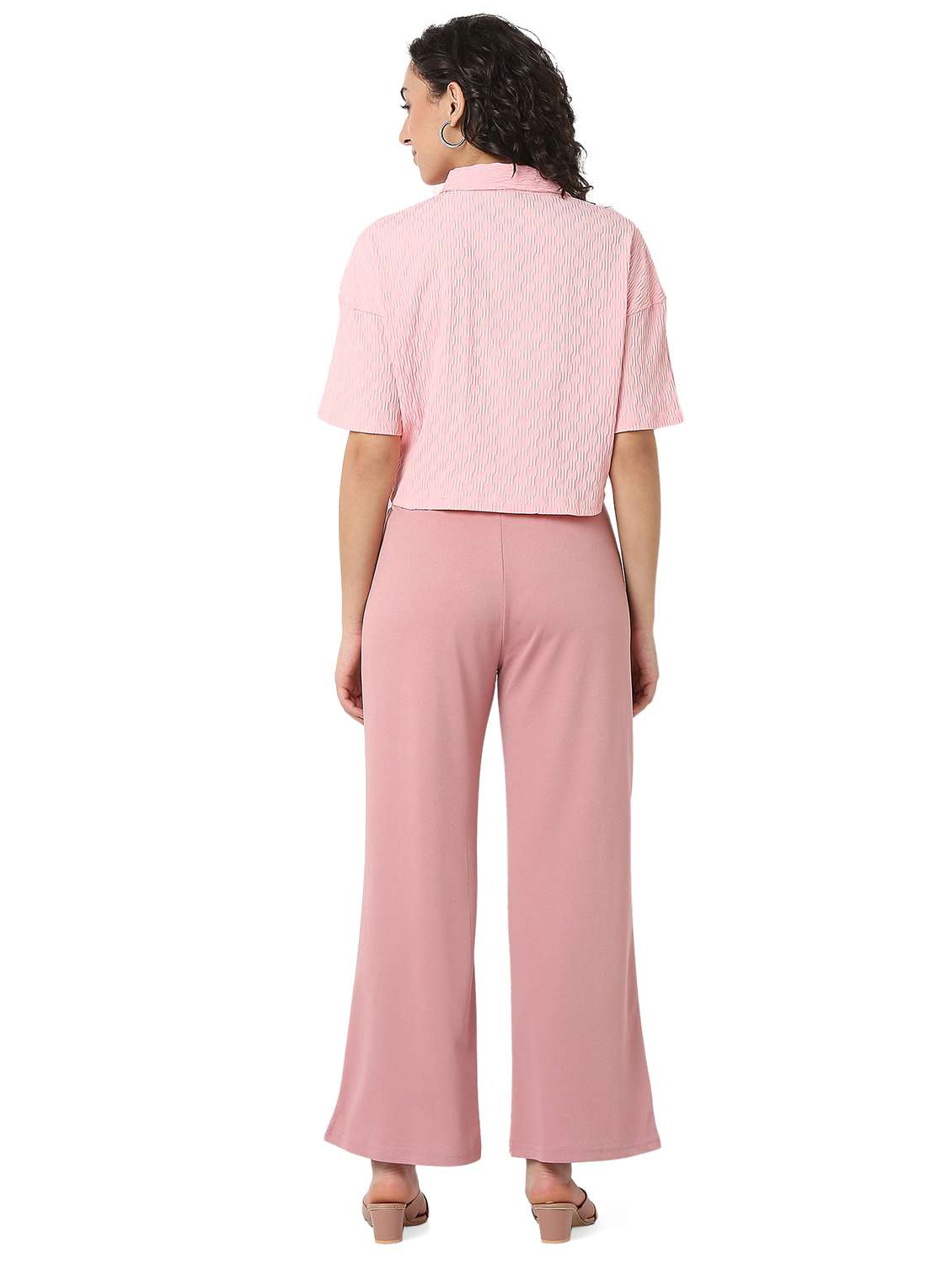 women solid shirt and trouser co-ord set - 22088098 - Standard Image - 3
