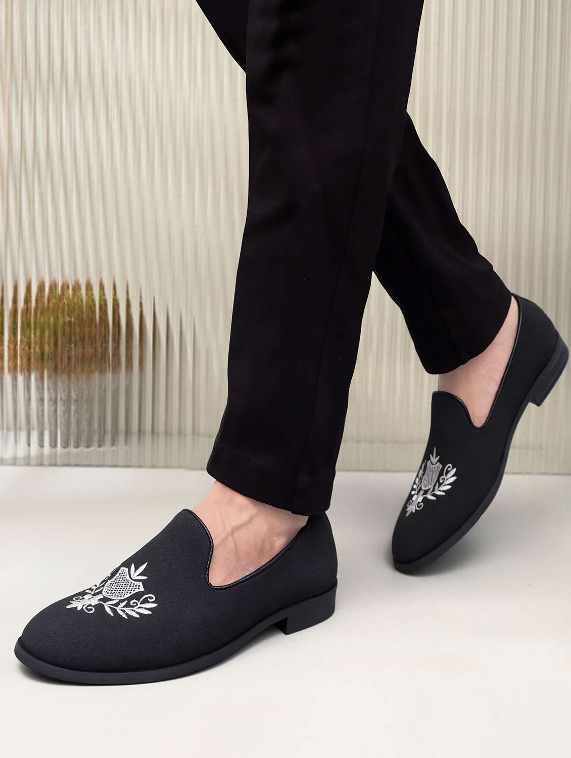 men black slip on moccasin - 22088103 - Standard Image - 3