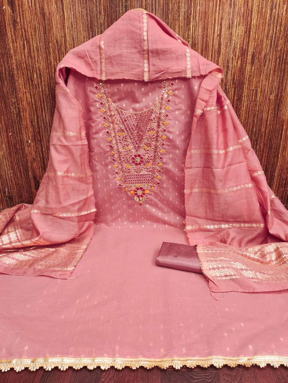 women self design embroidered unstitched suit set - 22088109 -  Standard Image - 3