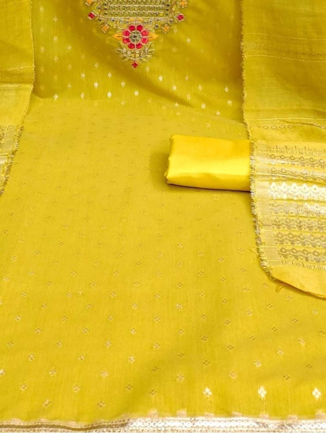 women self design embroidered unstitched suit set - 22088110 -  Standard Image - 3