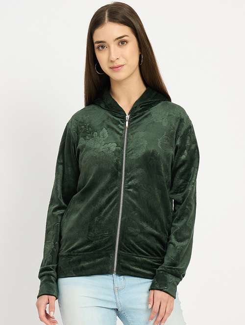 women solid long sleeve hooded sweatshirt - 22088133 -  Standard Image - 0