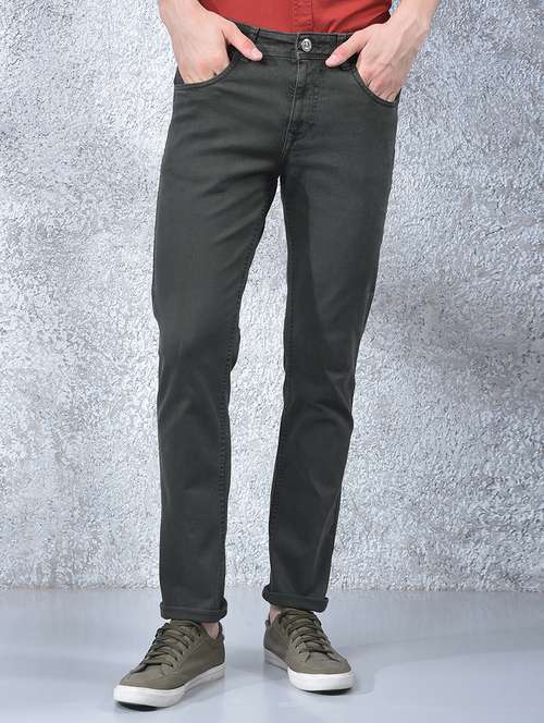 men plain low rise full length slim fit jeans - 22088161 - Standard Image - 0