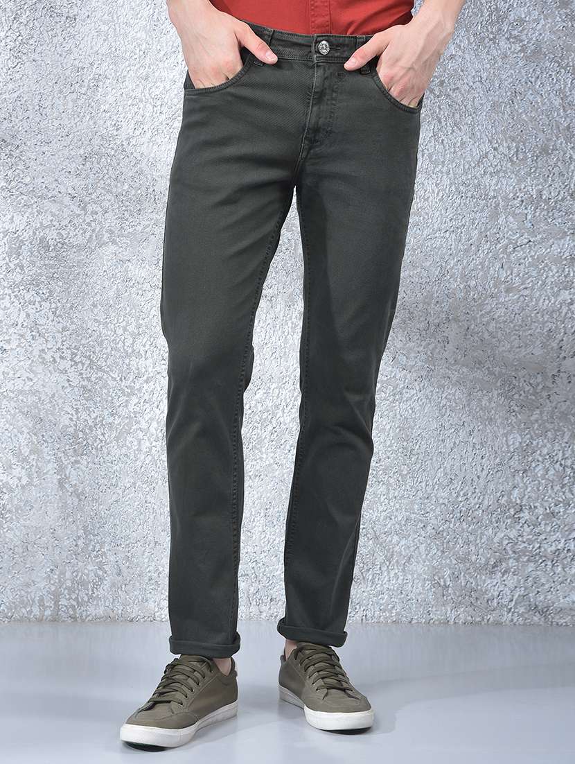 men plain low rise full length slim fit jeans - 22088161 - Zoom Image - 0