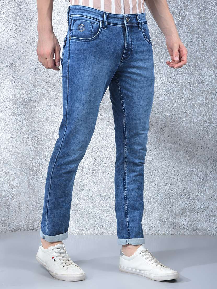 men washed low rise full length slim fit jeans - 22088162 - Standard Image - 3