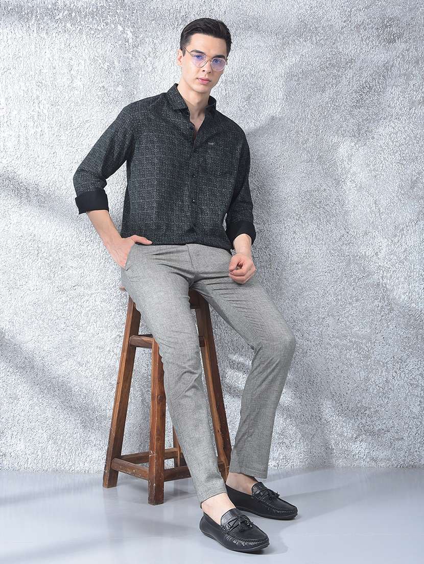 men solid mid rise flat front chinos - 22088164 - Standard Image - 5