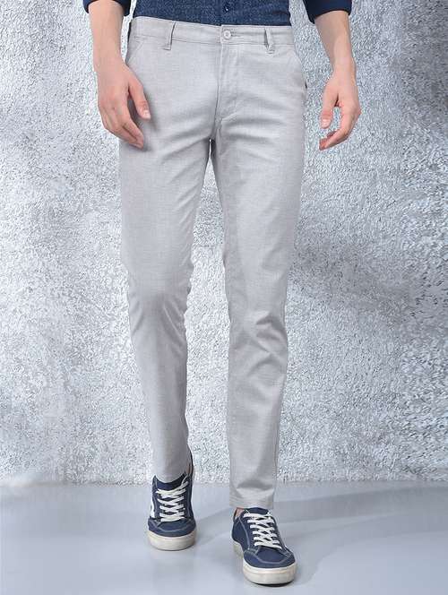 men solid mid rise flat front chinos - 22088165 - Standard Image - 0
