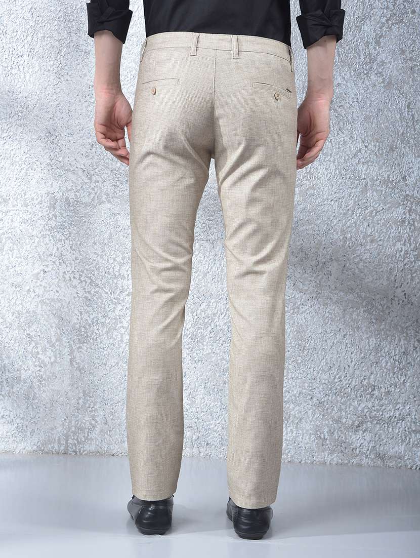 men solid mid rise flat front chinos - 22088166 - Standard Image - 3