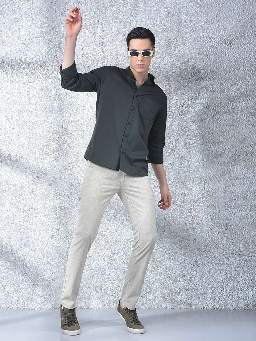 men solid mid rise flat front chinos - 22088167 -  Standard Image - 5