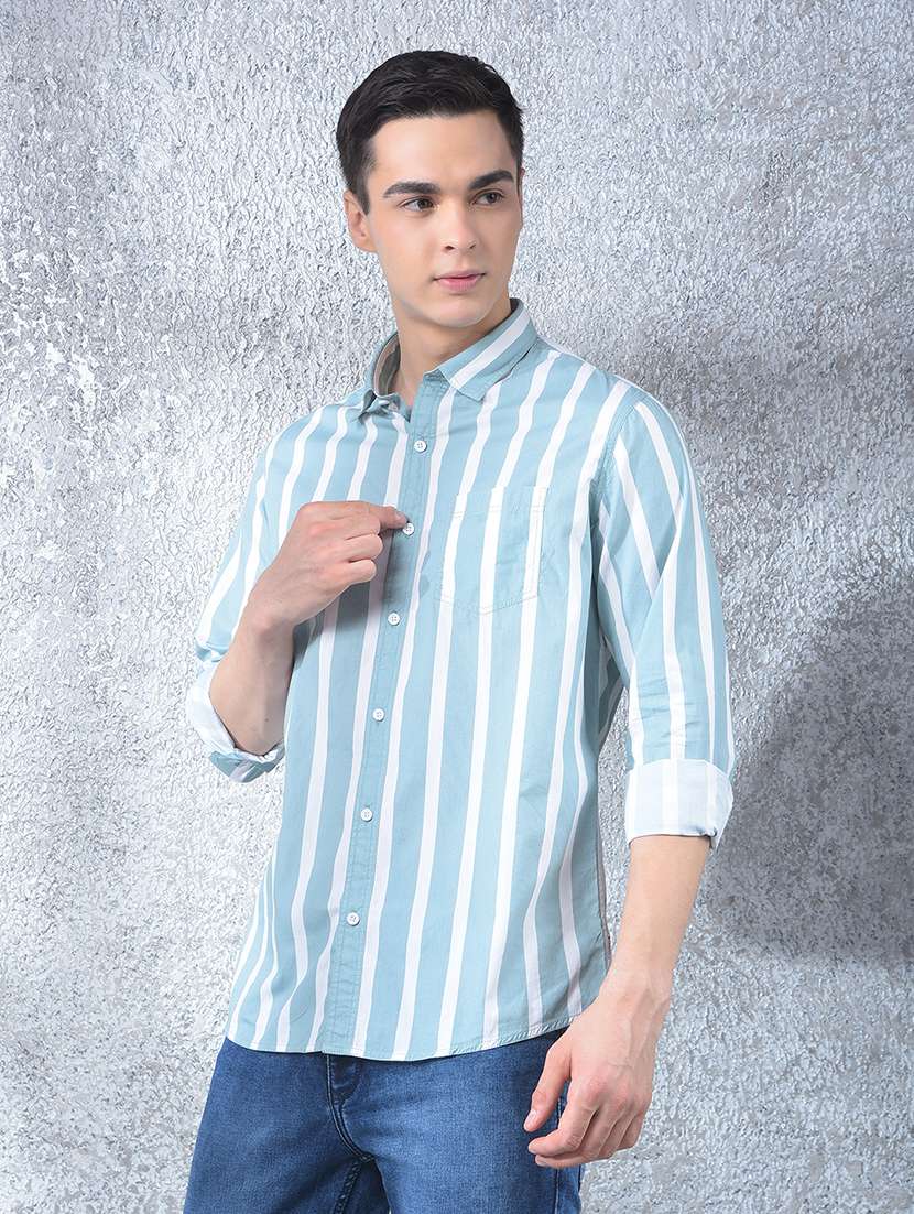men striped long sleeve regular fit casual shirt - 22088182 - Standard Image - 3