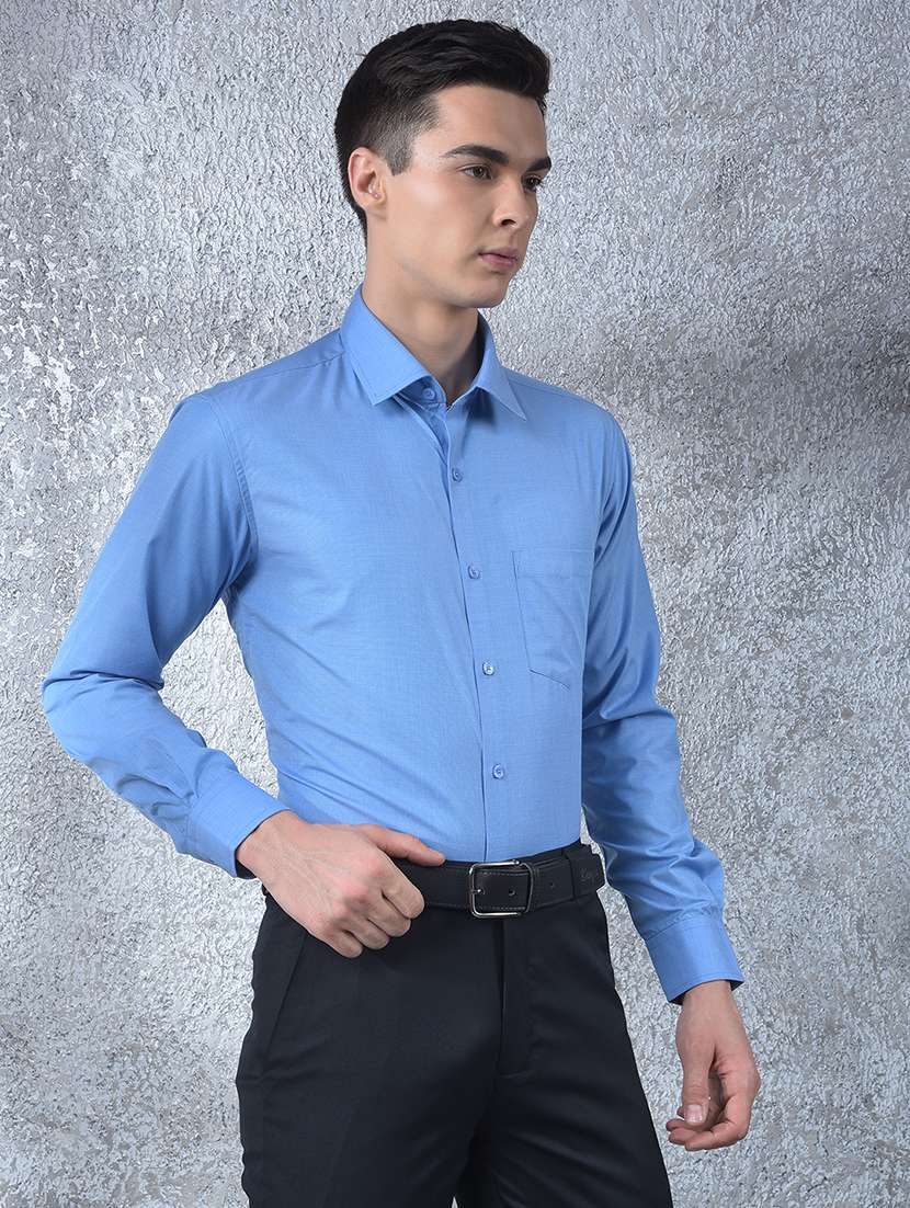 men solid long sleeve slim fit formal shirt - 22088185 - Standard Image - 3