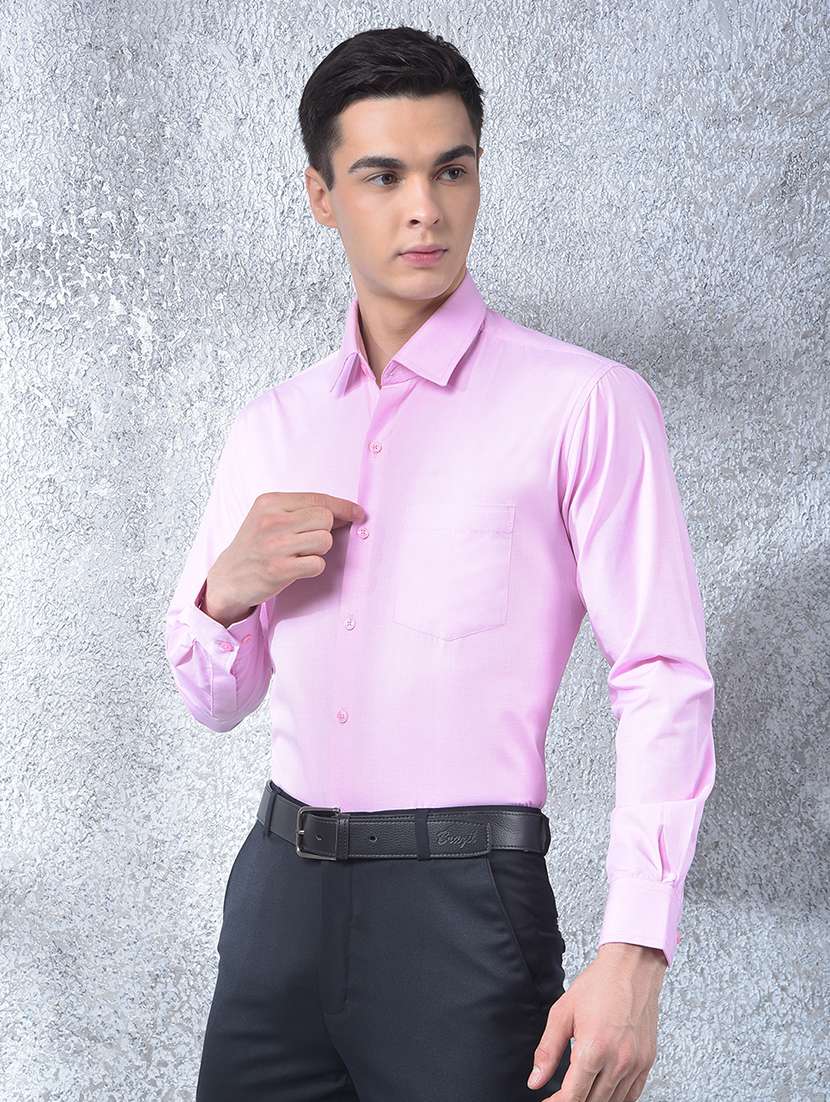 men solid long sleeve slim fit formal shirt - 22088188 - Standard Image - 3
