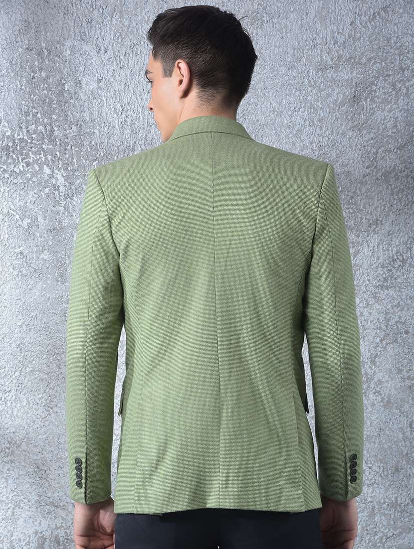 men solid lapel collar single breasted casual blazer - 22088194 -  Standard Image - 3