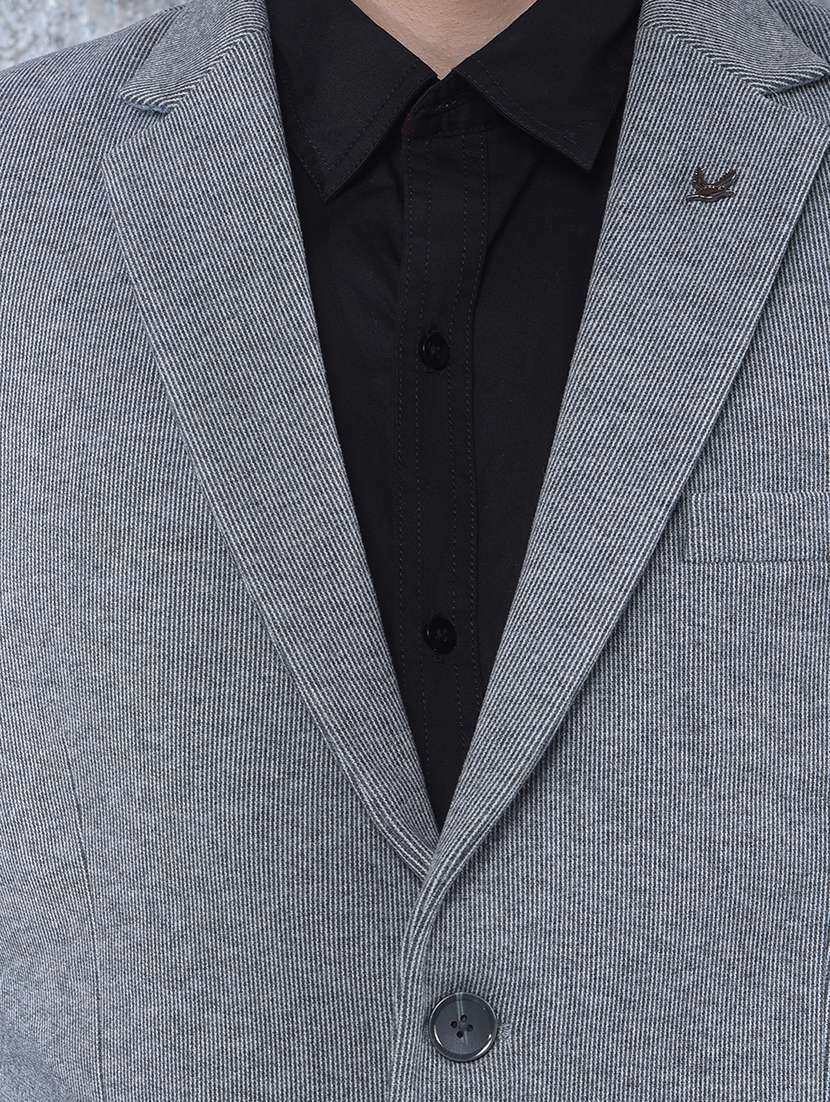 men solid lapel collar single breasted casual blazer - 22088195 -  Standard Image - 5
