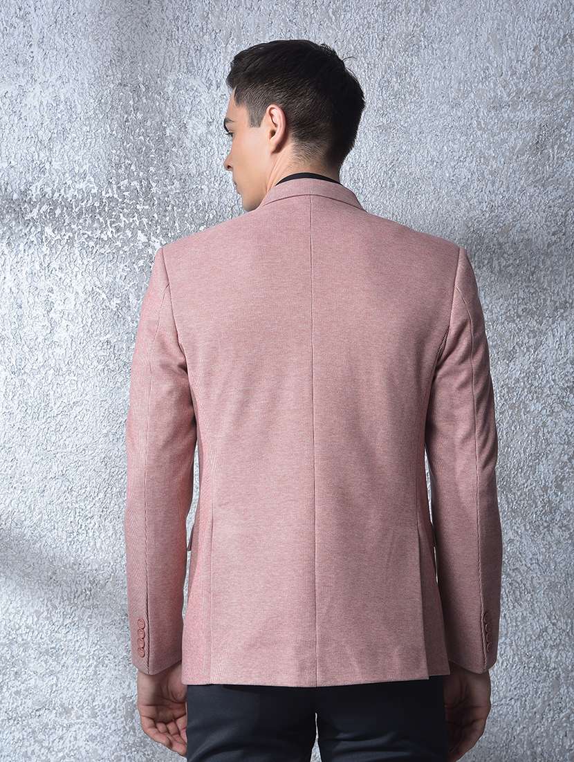 men solid lapel collar single breasted casual blazer - 22088196 -  Standard Image - 3