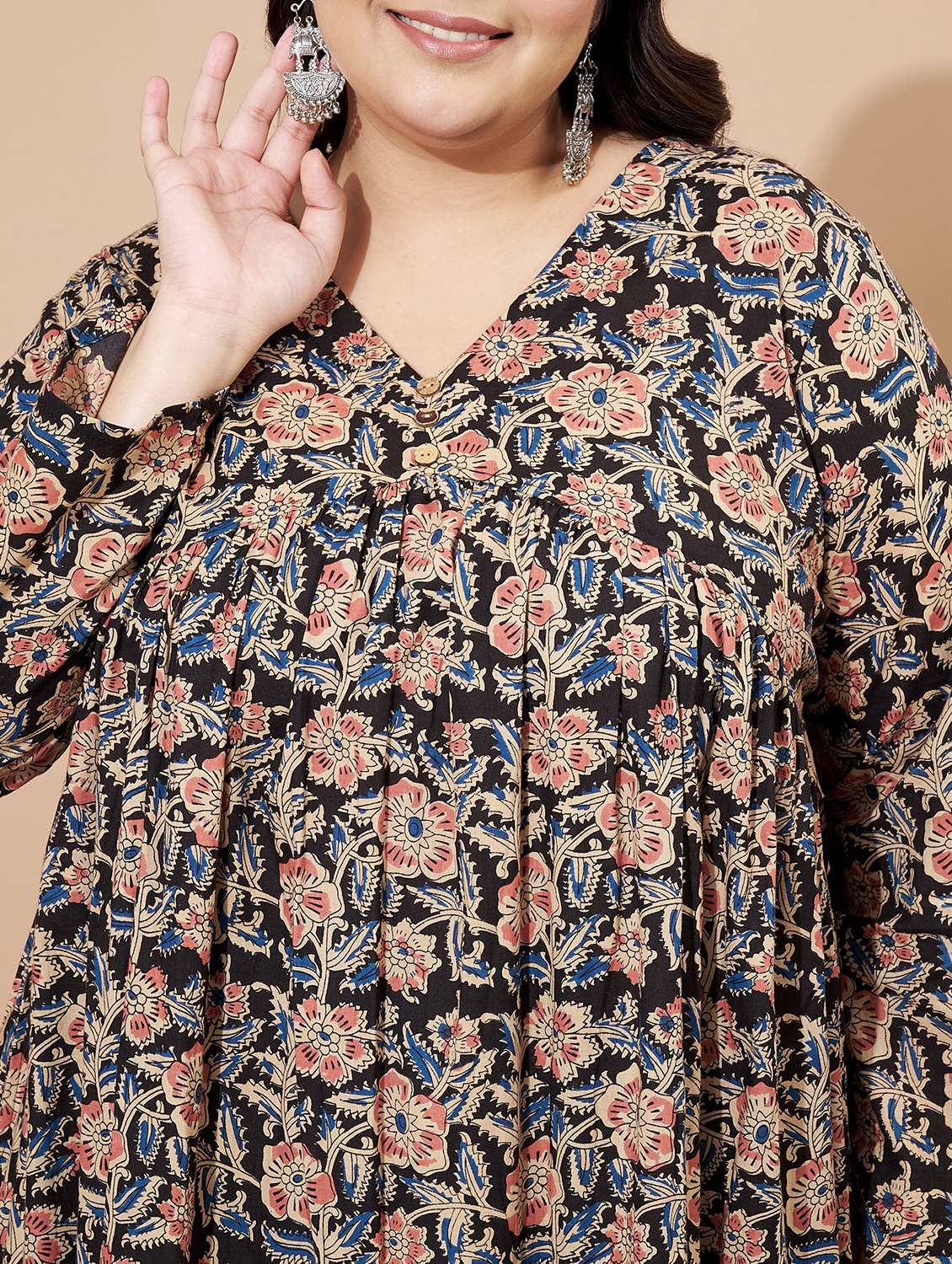 women plus size long sleeve kurta palazzo with dupatta set - 22088203 -  Standard Image - 5