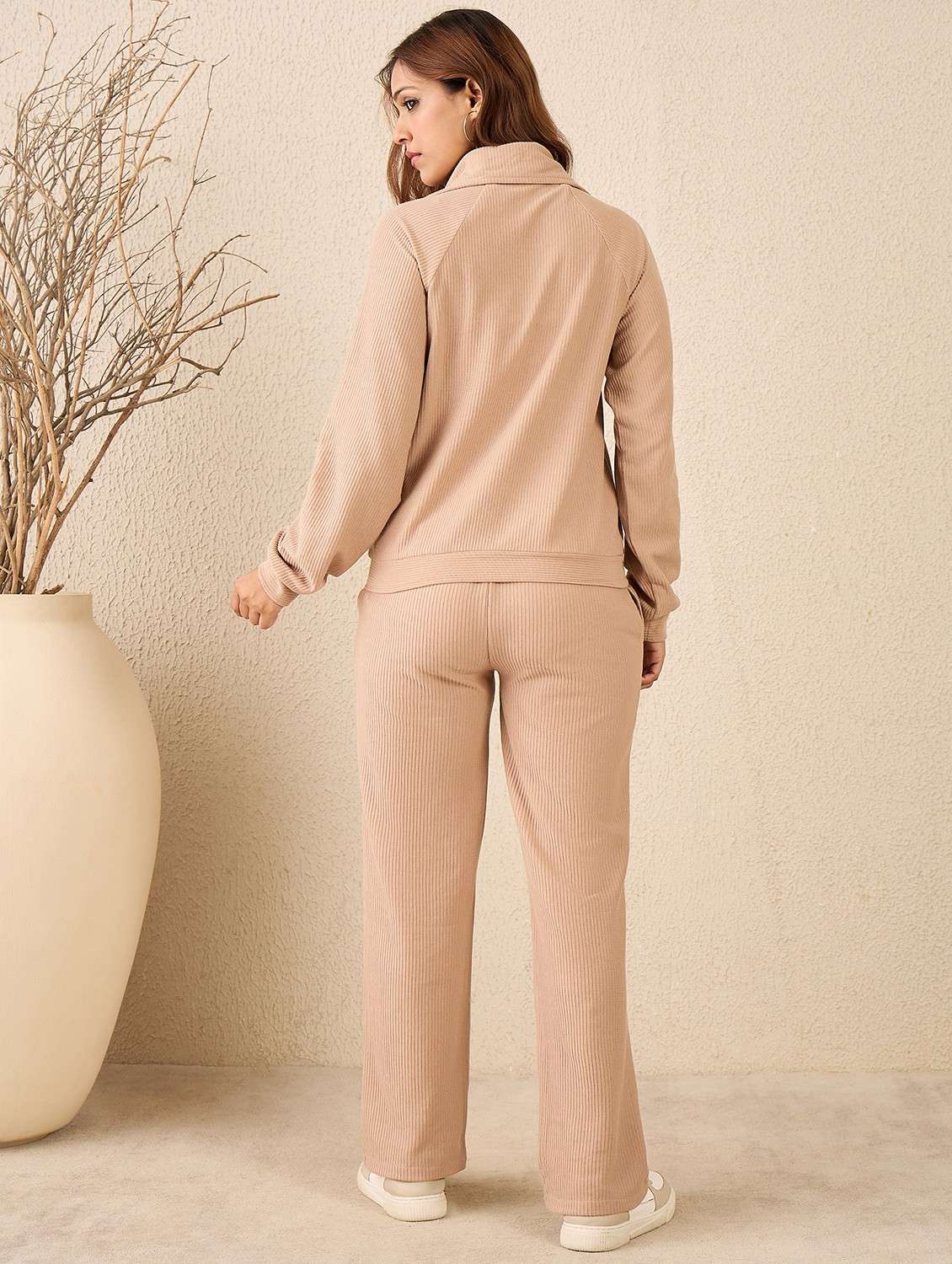 women solid long sleeve active wear set - 22088246 -  Standard Image - 3