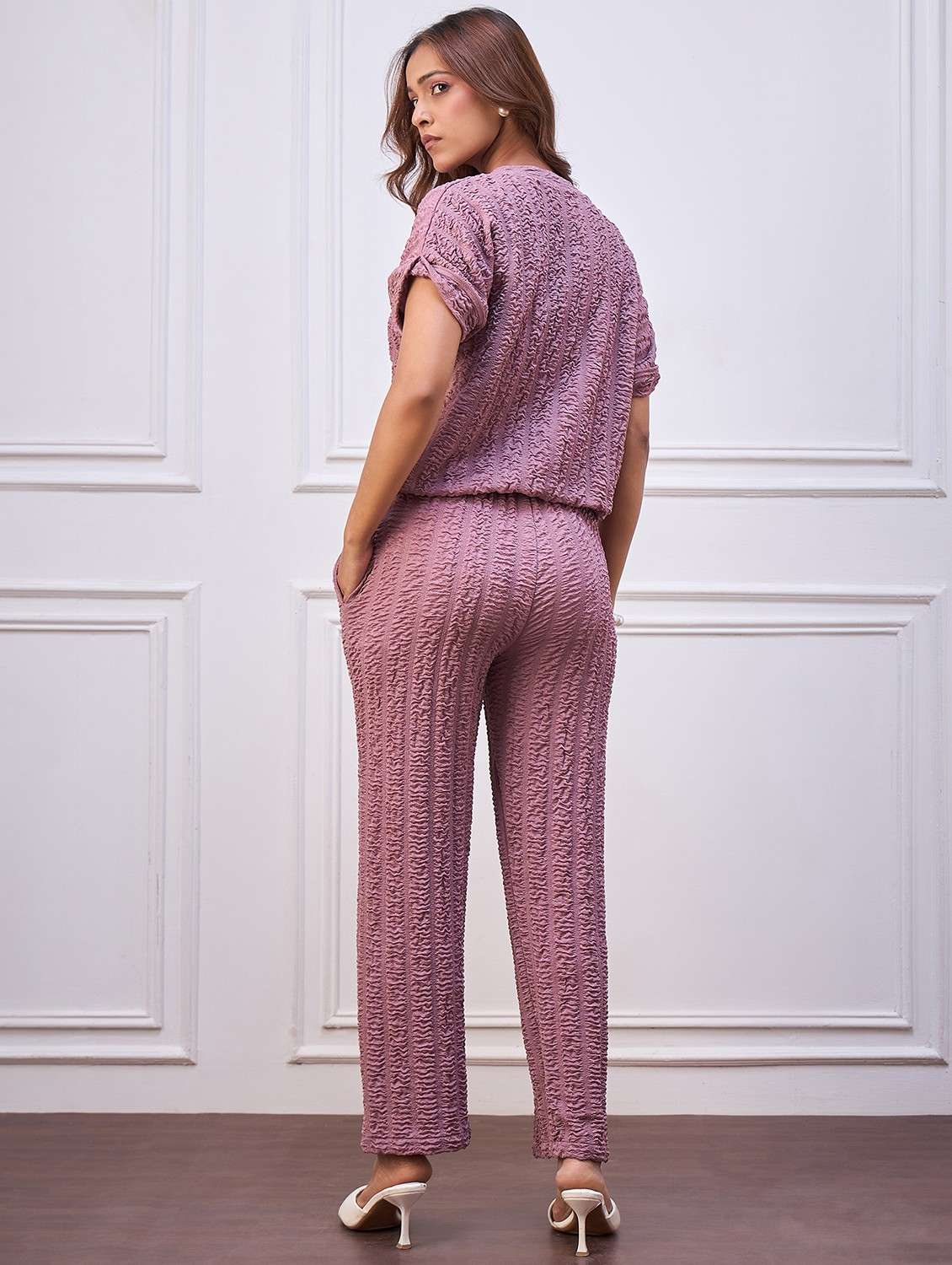 women self designed top and trouser co-ord set - 22088250 - Standard Image - 3