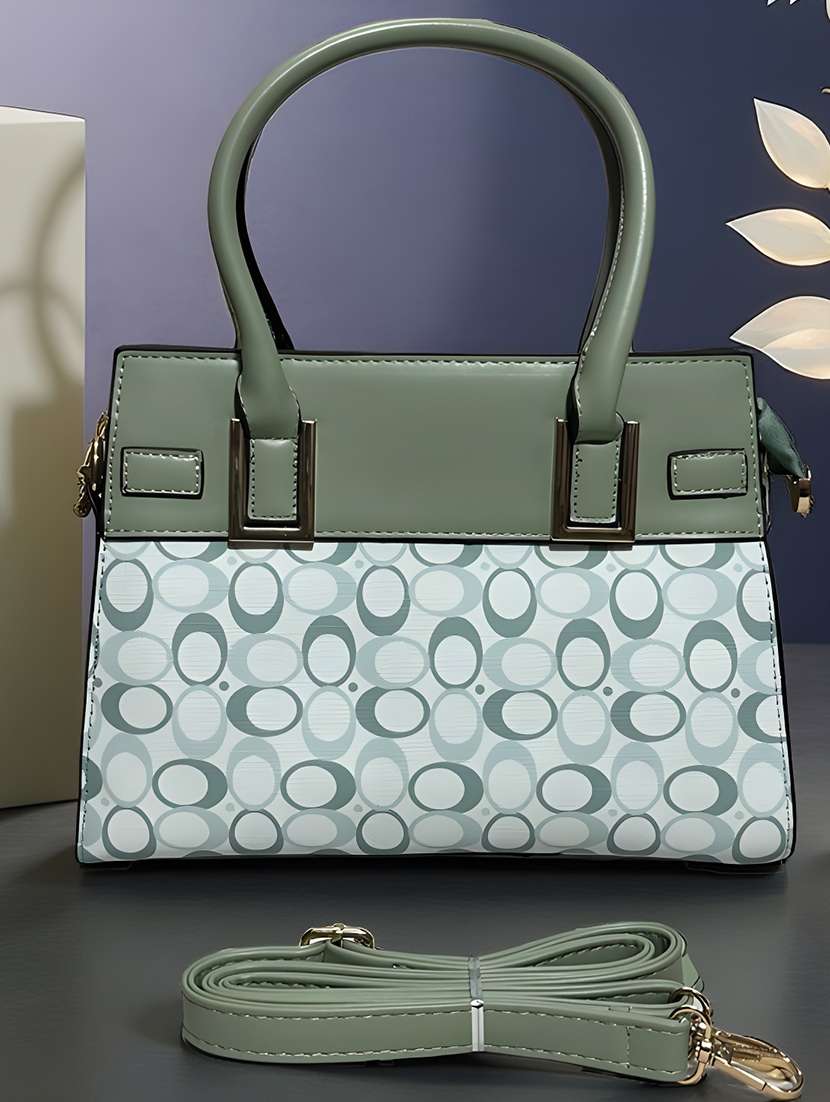green leatherette (pu) handbag