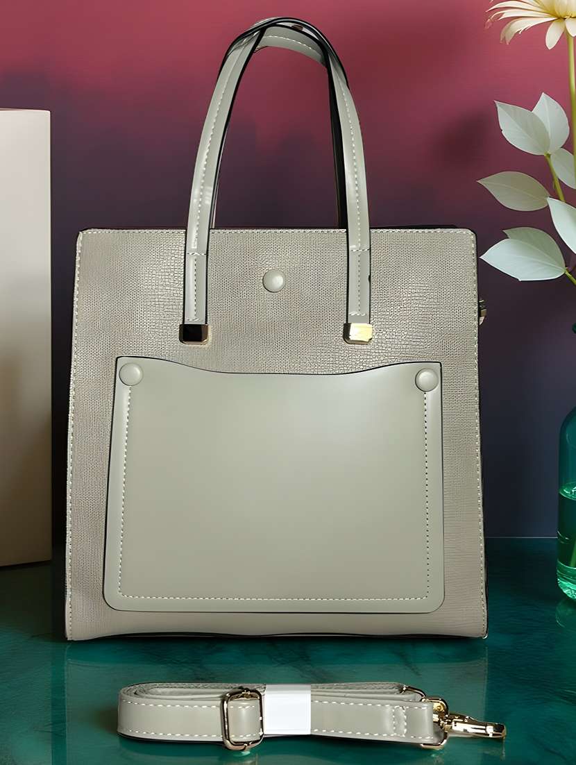 women solid leatherette handbag - 22088256 -  Zoom Image - 0