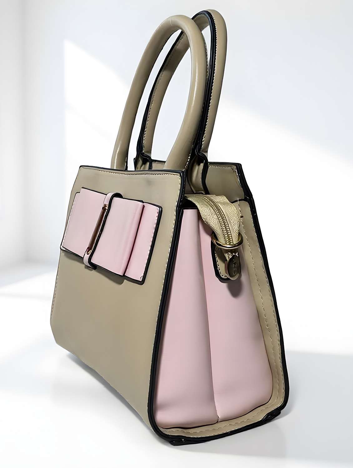 women solid leatherette handbag - 22088259 - Standard Image - 3