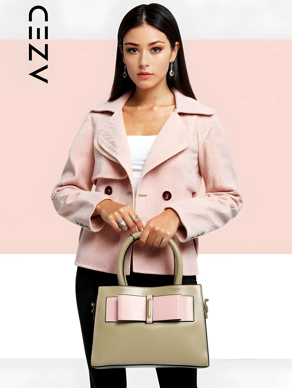 women solid leatherette handbag - 22088259 - Standard Image - 5