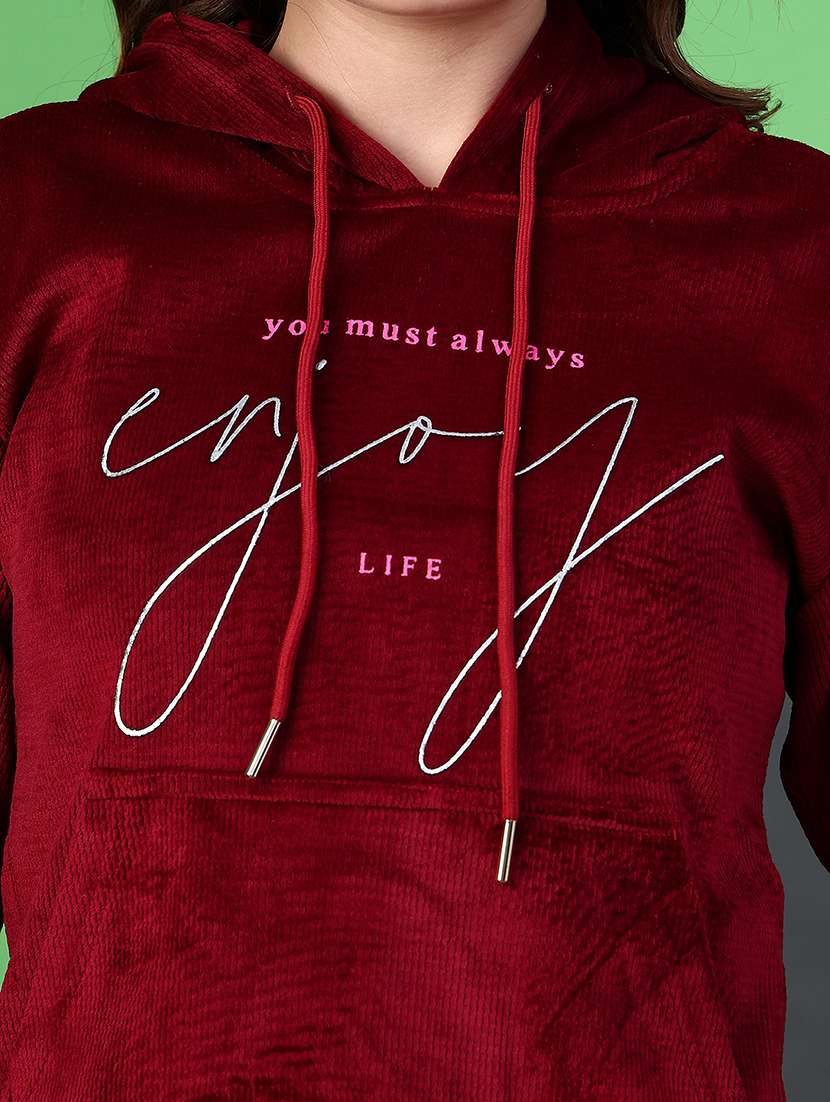 women printed long sleeve hooded sweatshirt - 22088274 -  Standard Image - 5