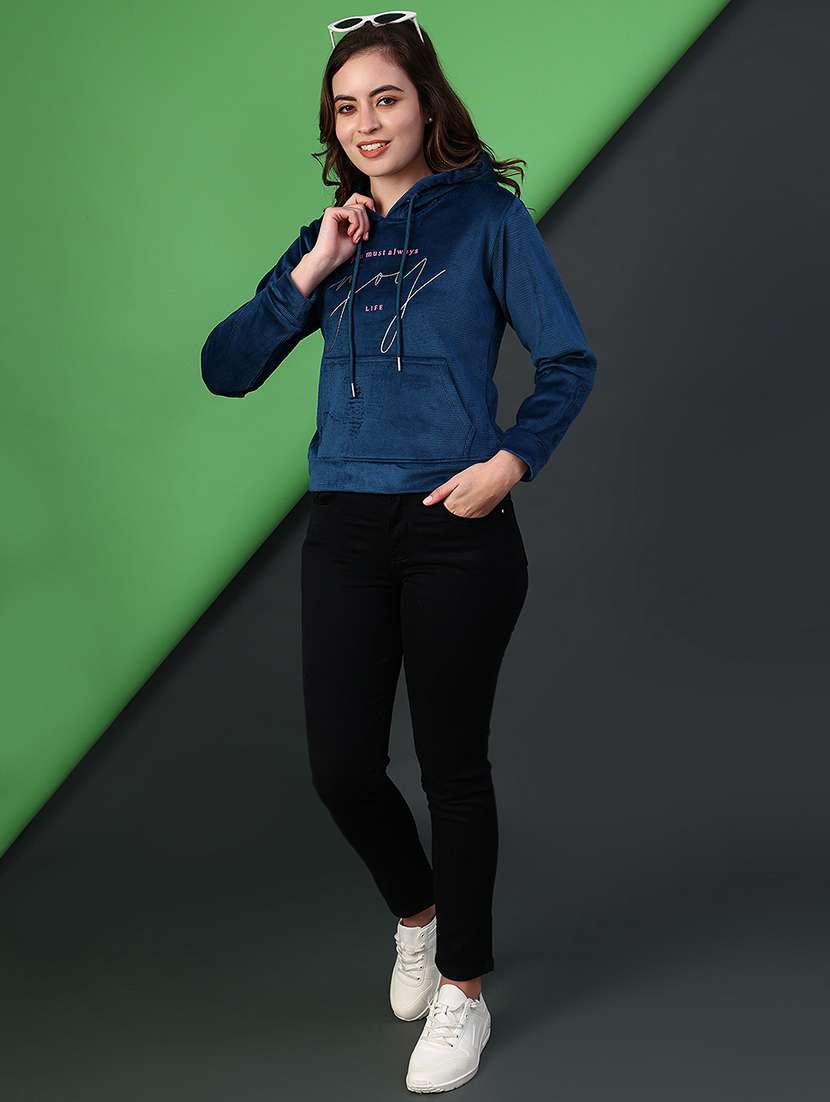 women printed long sleeve hooded sweatshirt - 22088275 -  Standard Image - 5