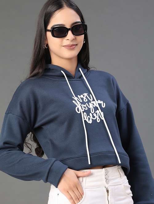women printed long sleeve hooded sweatshirt - 22088278 -  Standard Image - 0