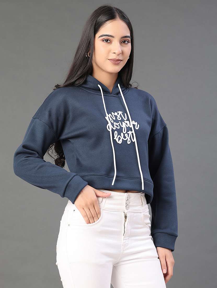 women printed long sleeve hooded sweatshirt - 22088278 -  Standard Image - 3