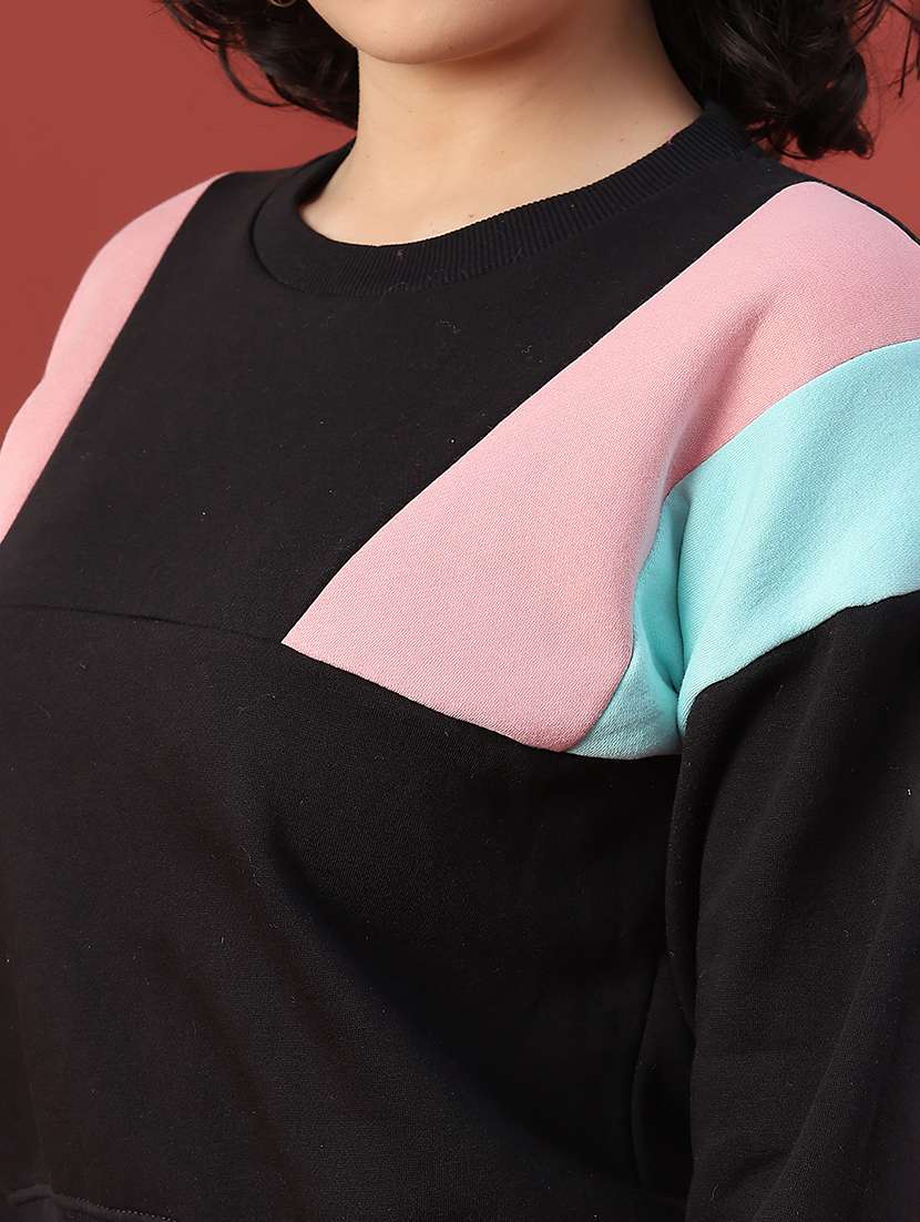 women color blocked long sleeve sweatshirt - 22088286 -  Standard Image - 5