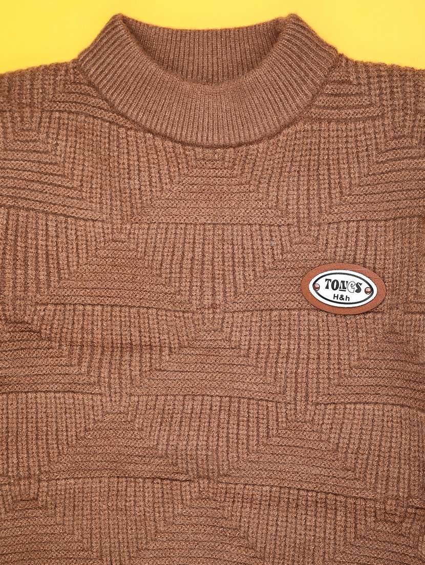 boys self design long sleeve sweater - 22088316 -  Standard Image - 3