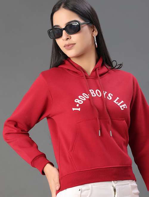 women printed long sleeve hooded sweatshirt - 22088382 -  Standard Image - 0