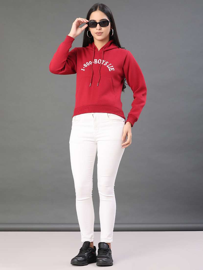 women printed long sleeve hooded sweatshirt - 22088382 -  Standard Image - 5