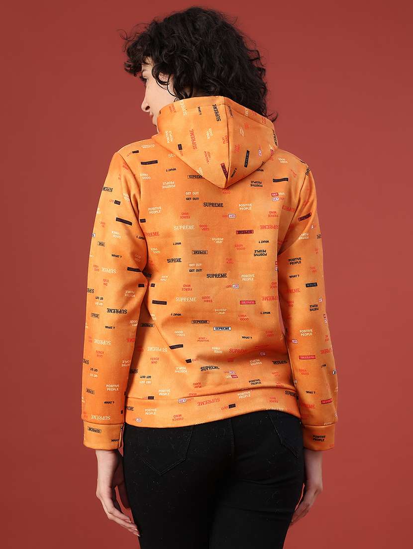 women printed long sleeve hooded sweatshirt - 22088391 -  Standard Image - 3