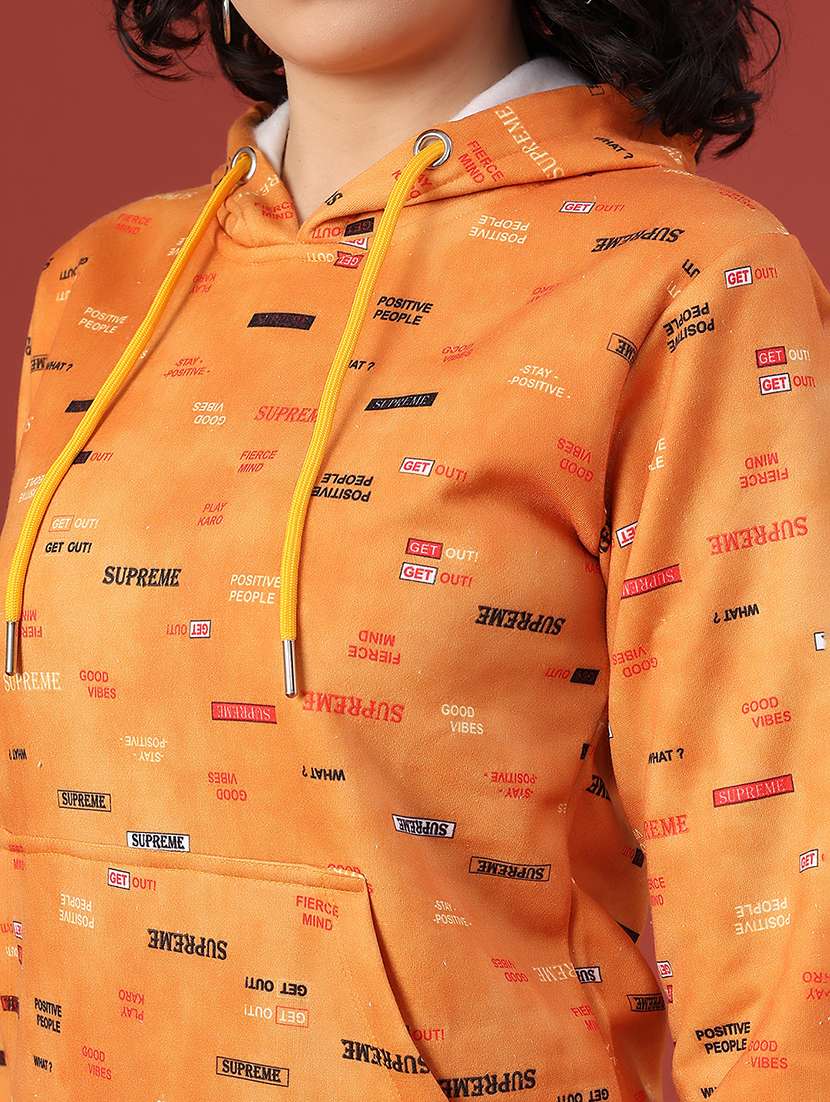 women printed long sleeve hooded sweatshirt - 22088391 -  Standard Image - 5