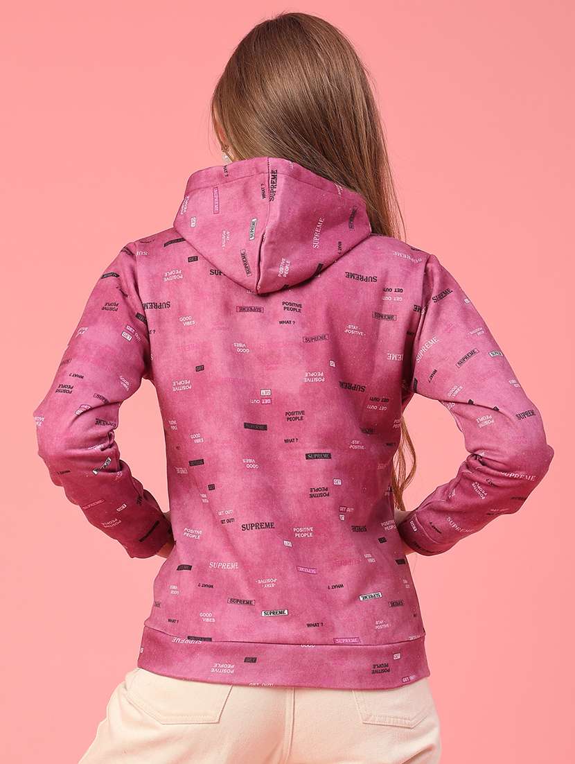 women printed long sleeve hooded sweatshirt - 22088392 -  Standard Image - 3